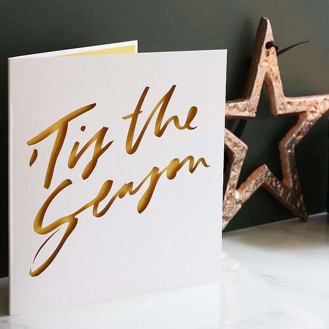 Cut-out ‘Tis the season’ Christmas card idea.