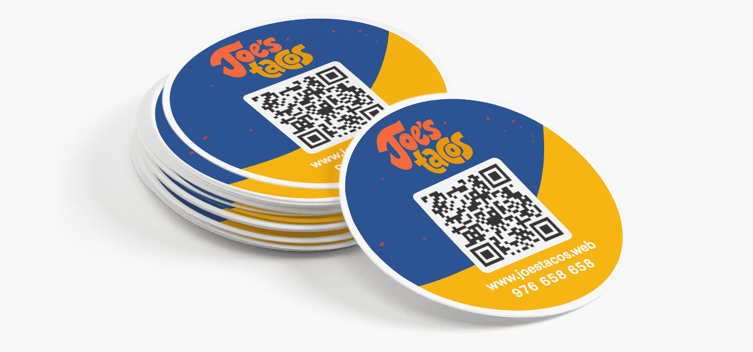 QR code sticker menu for a taco restaurant