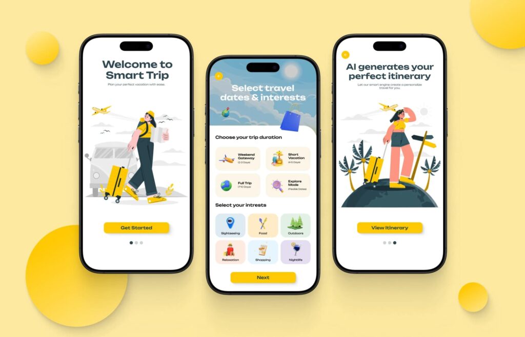 Website with Banana Yellow color trend 2026 on the accent buttons and as highlights throughout the design