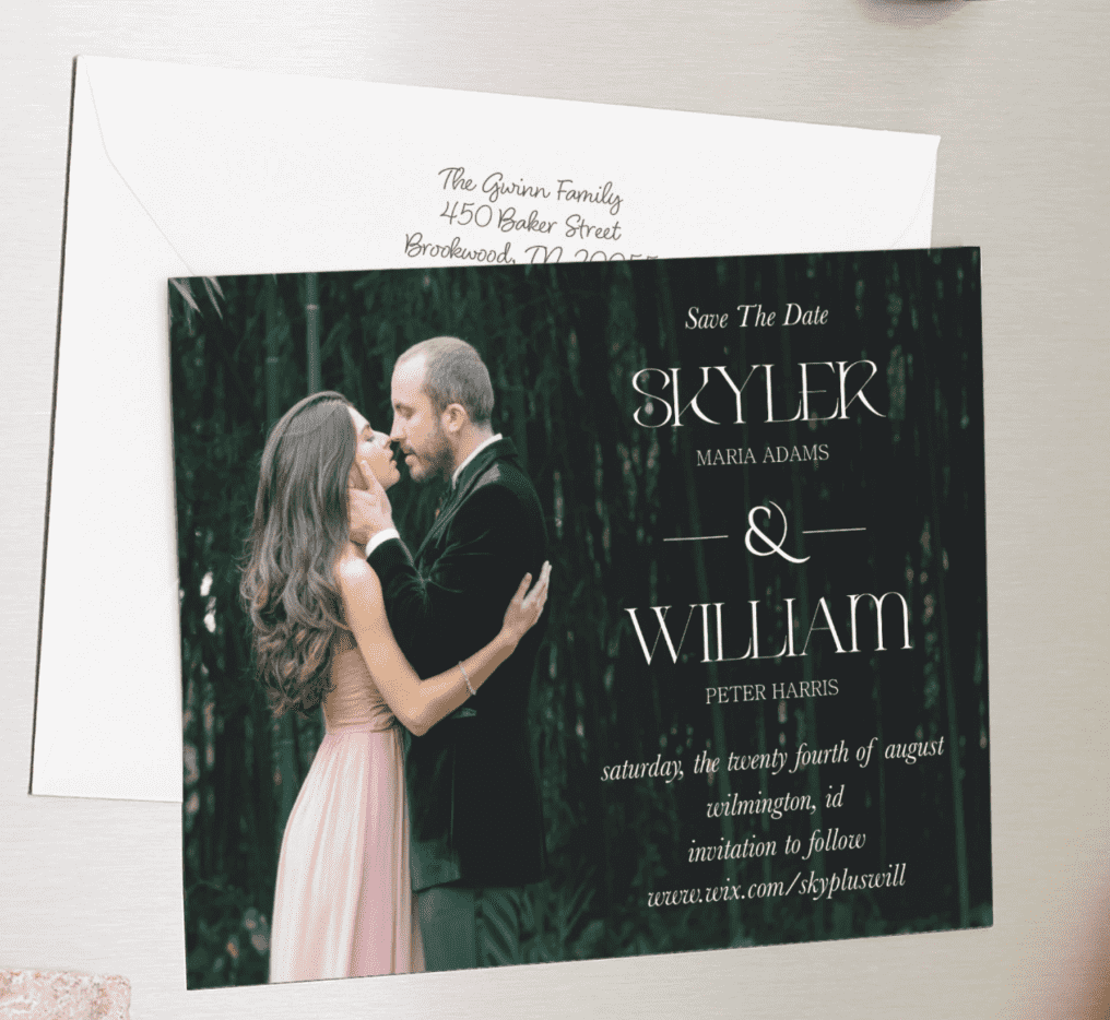 Save the date magnet with an engagement photo