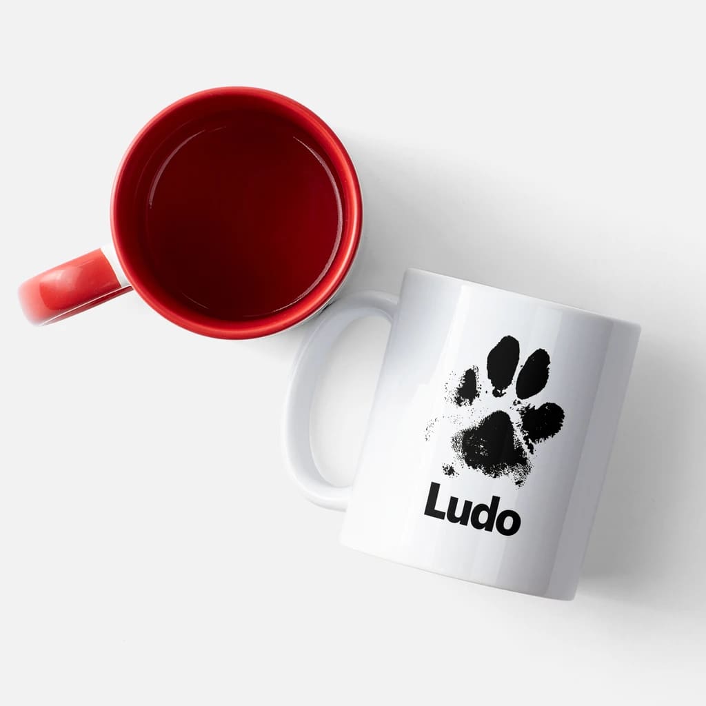 dog paw print mug design idea