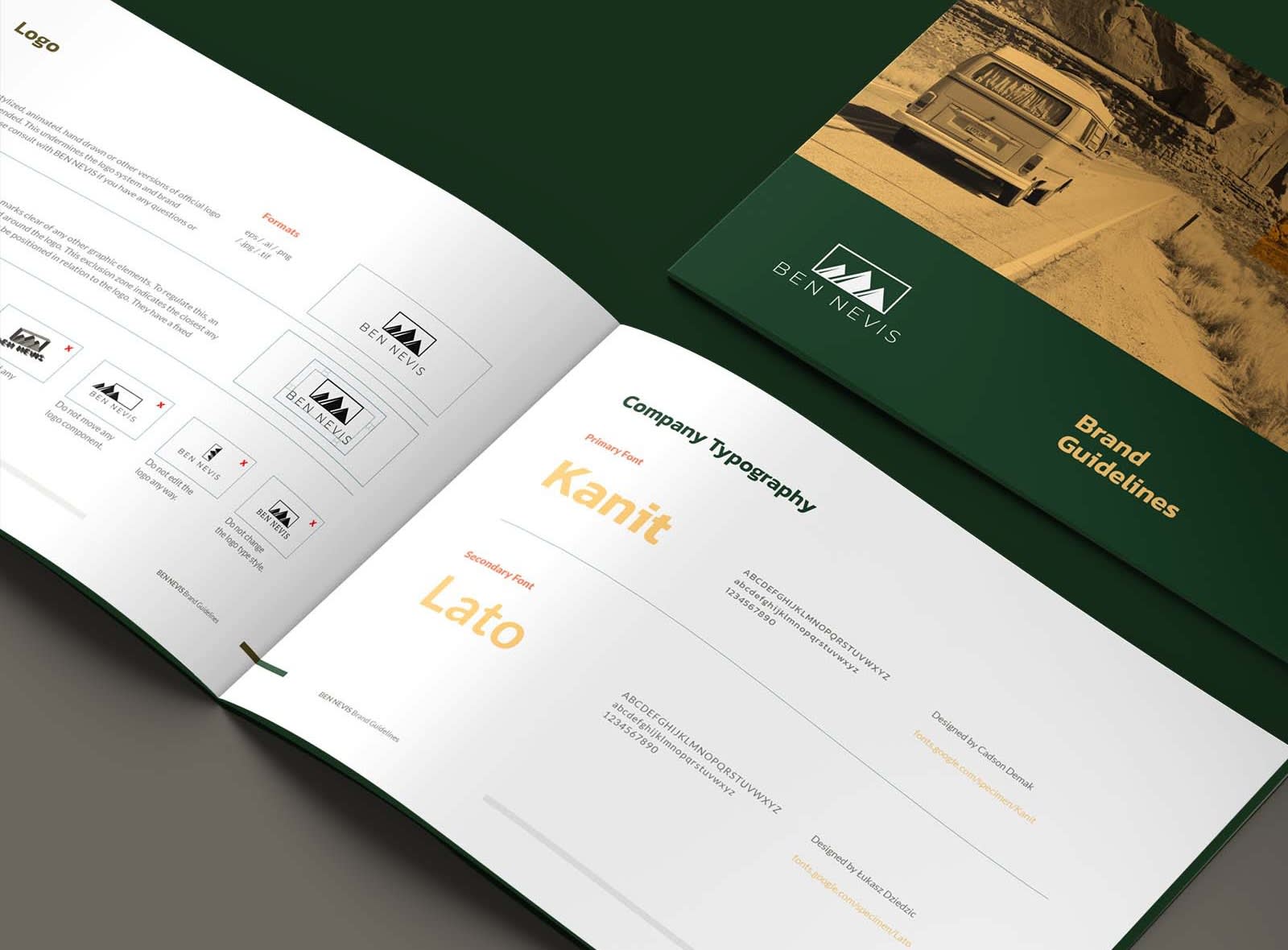 Brand guidelines documenting primary and secondary typefaces, typography hierarchy and usage rules for consistent brand application.
