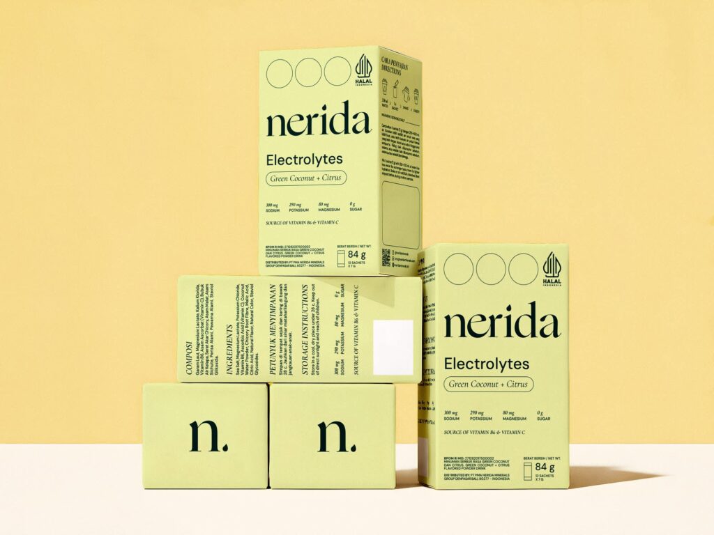 Minimal product packaging featuring a high-contrast serif typeface paired with clean supporting typography for a premium, editorial-inspired brand identity.