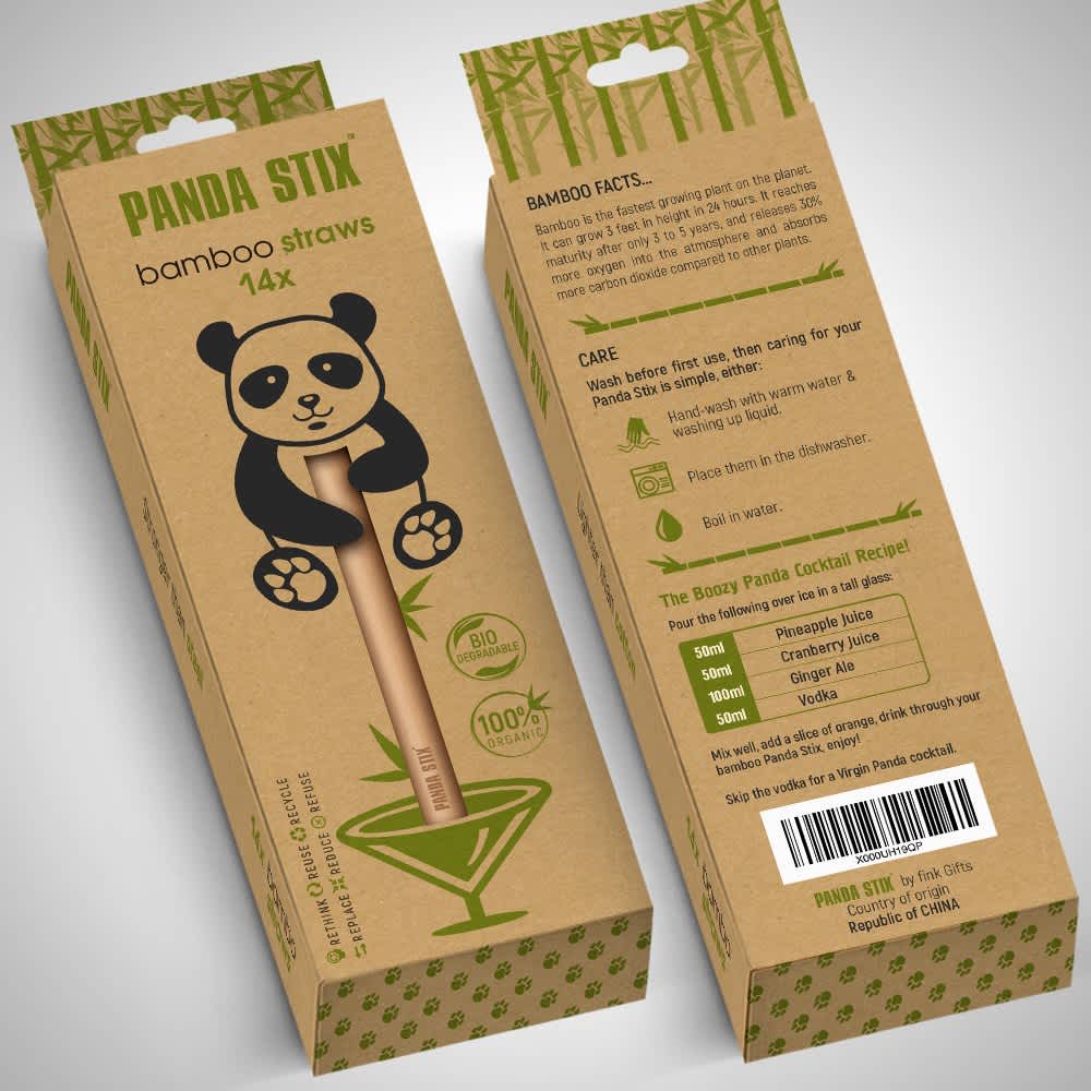 cardboard packaging for bamboo straw product