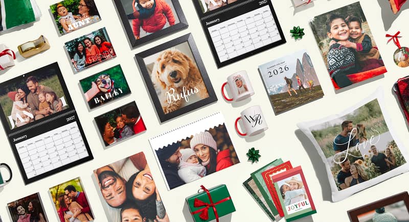 A selection of personalized Christmas gifts