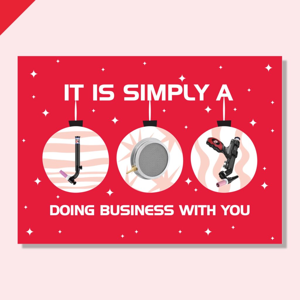 CK Worldwide Christmas card design showcasing products.