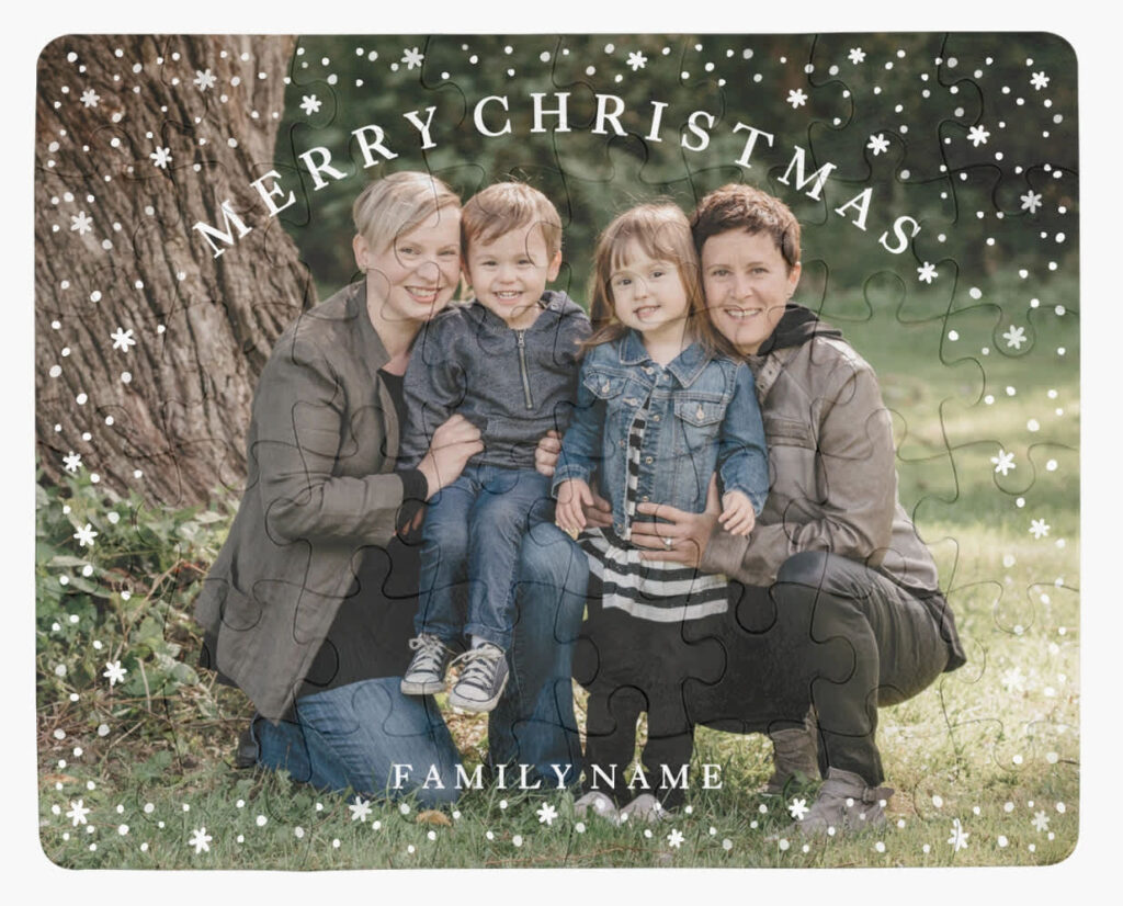 Christmas puzzle card design.