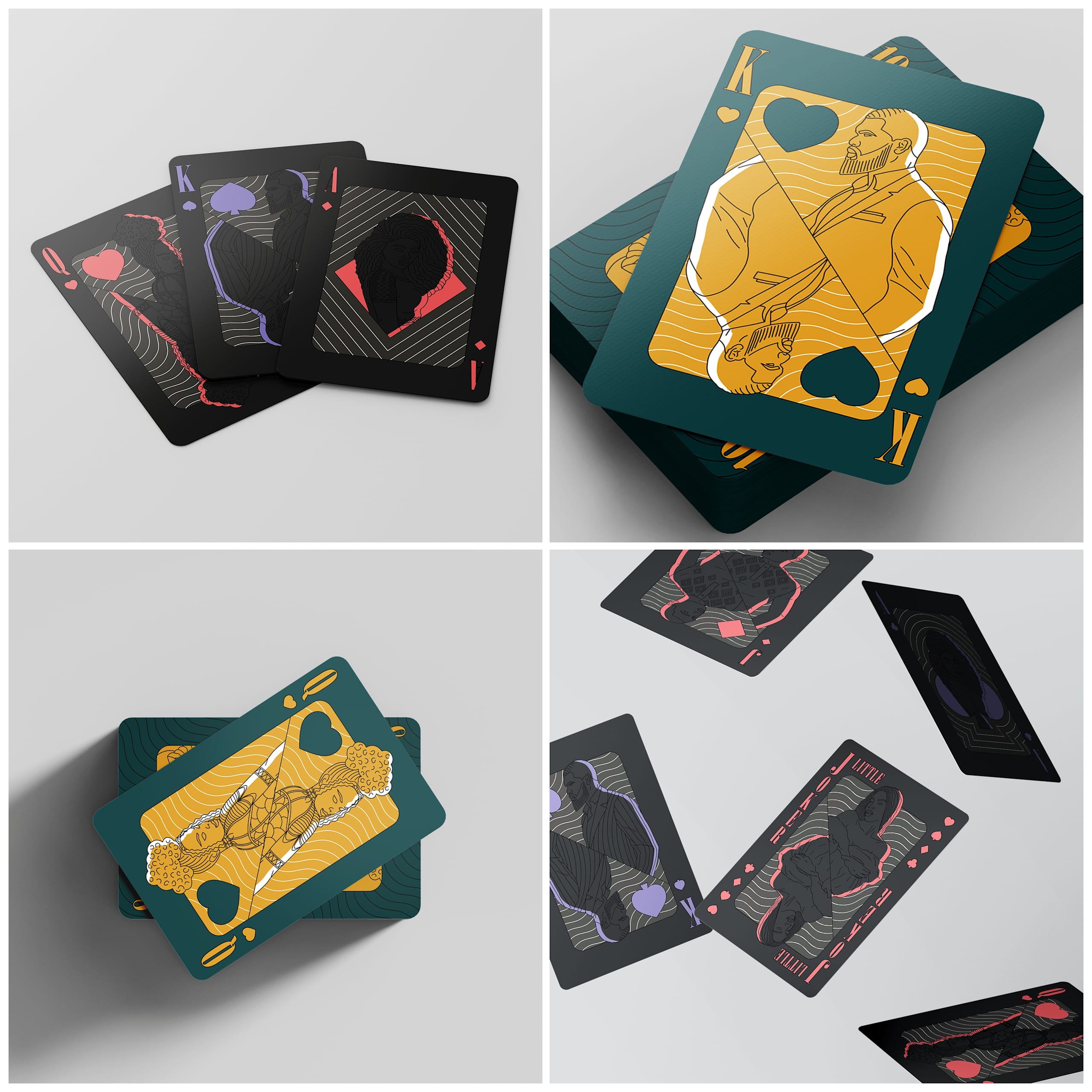 A custom deck of custom-made playing cards that use the giftee’s stylized face