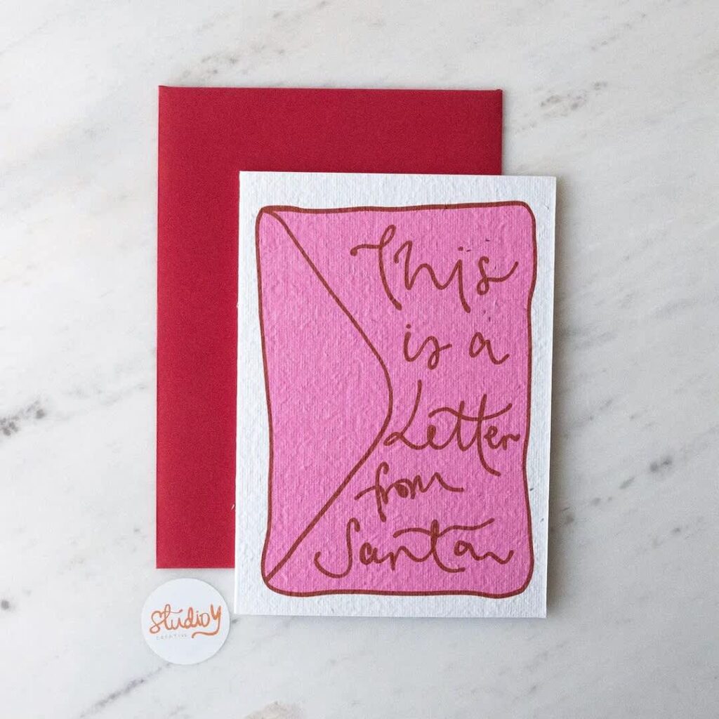 Hand-drawn calligraphy Christmas card idea.