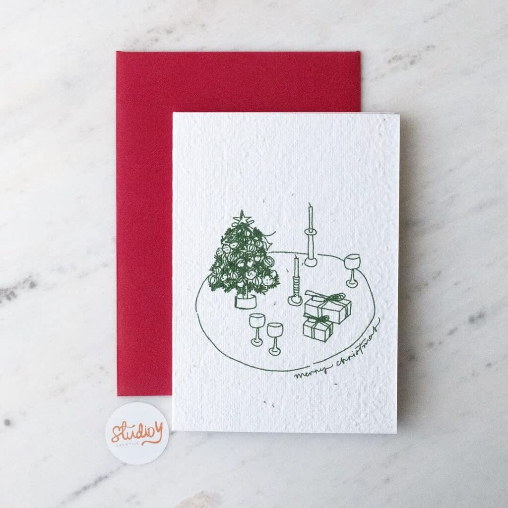 Hand-drawn Christmas card idea.