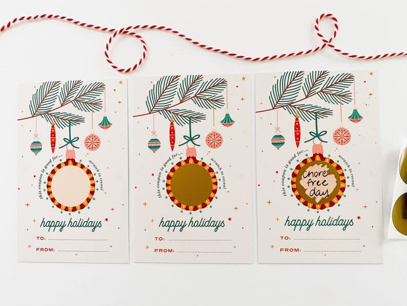 Scratch-off Christmas card idea.
