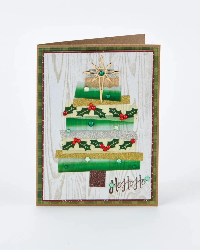 Tape tree Christmas card idea.