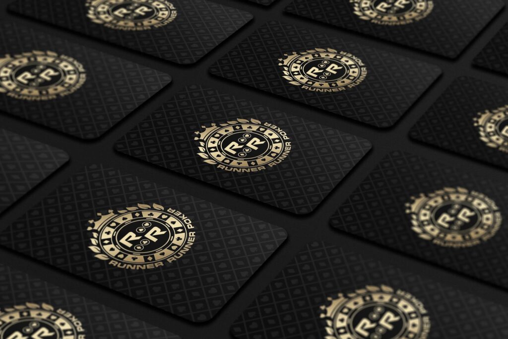 Foil stamped logo on card.