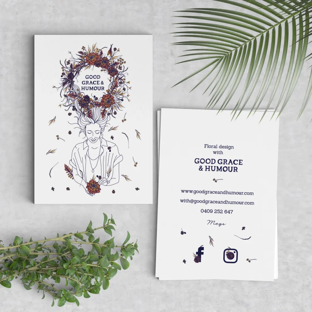 Illustrated business card.