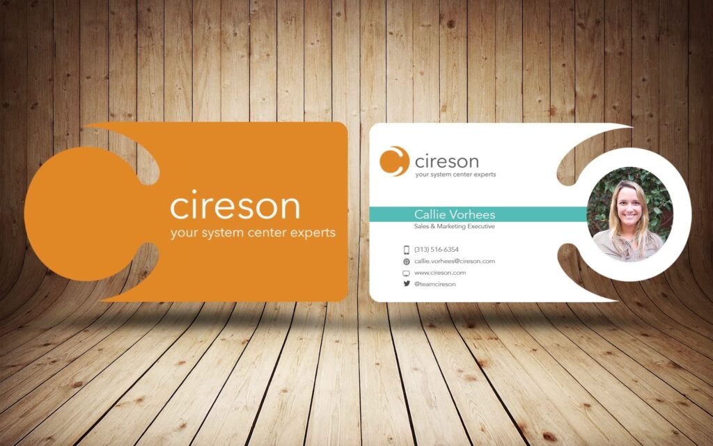 Unusually shaped business card.