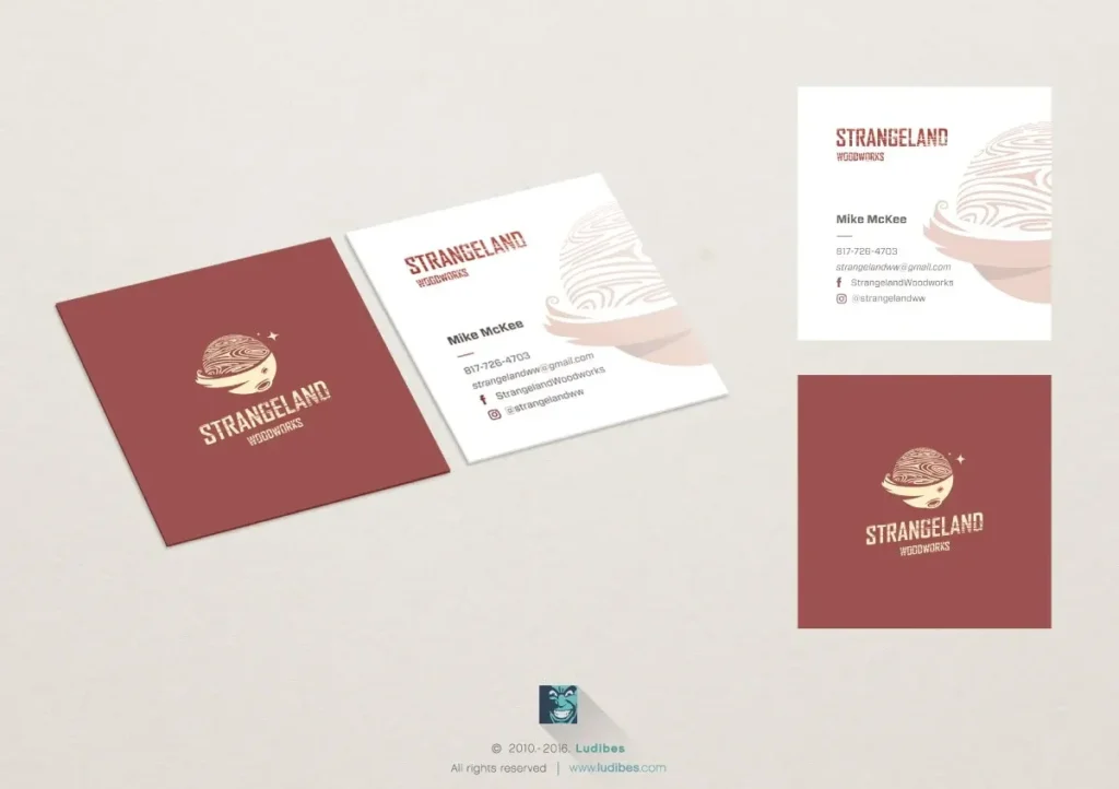 Business card with logo as watermark.