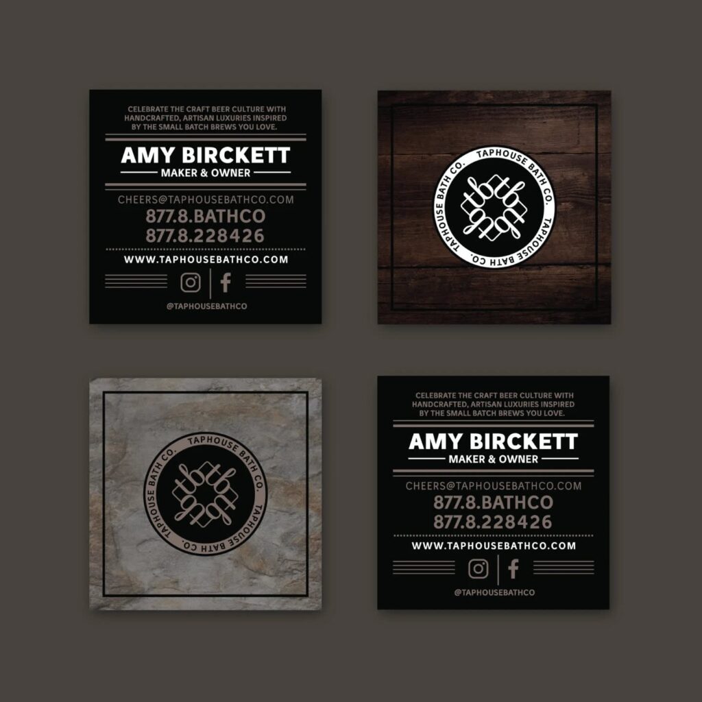 Square business card.