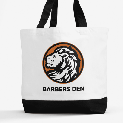 tote bag with lion illustration