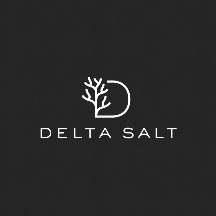 Minimalist white sans serif logo on a black background