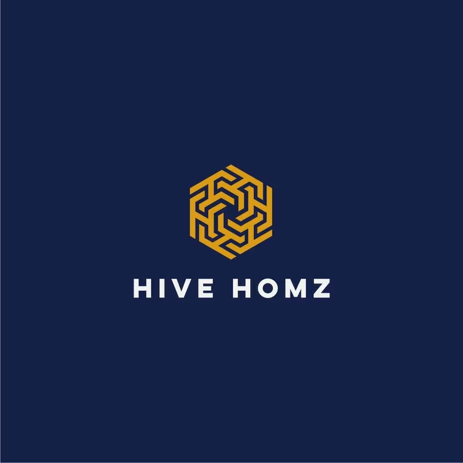 minialist logo using complementary colours blue and yellow