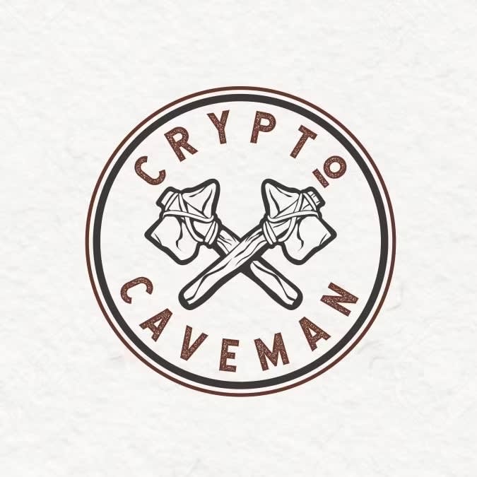 Circular logo for designed for the brand Caveman