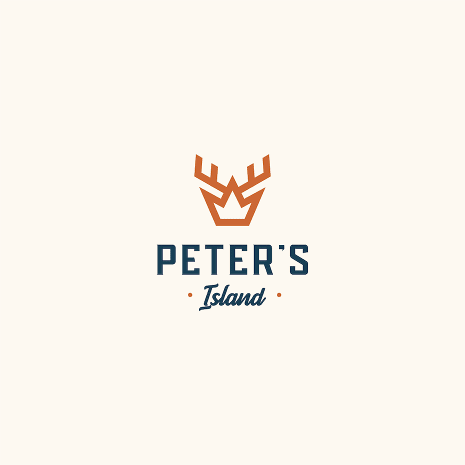 Crown antler logo design for a hunting club