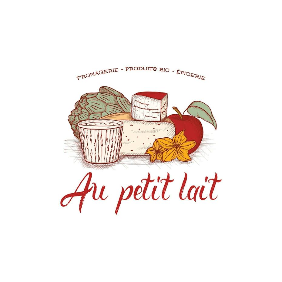 Logo color meaning: red logo design for cheese and organic foods shop