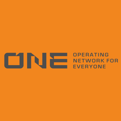 One logo with pieces missing in the lettering