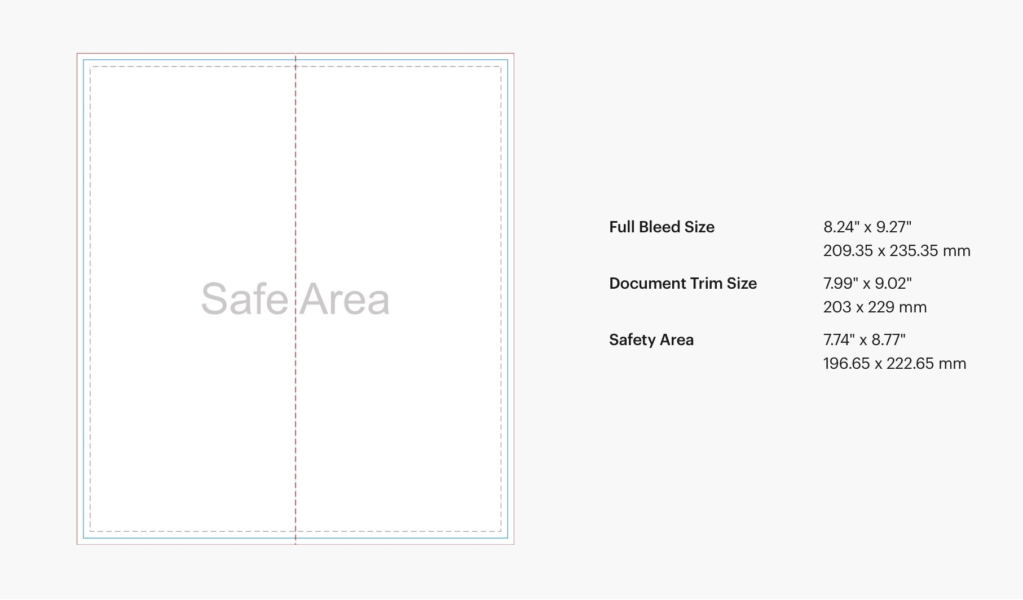 Product specs for a bi-fold leaflet.