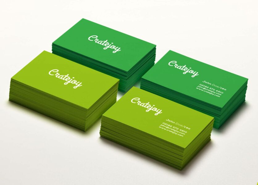 Business card trends 2026 different shades of green