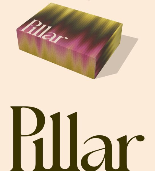Pillar editorial font style on textured box