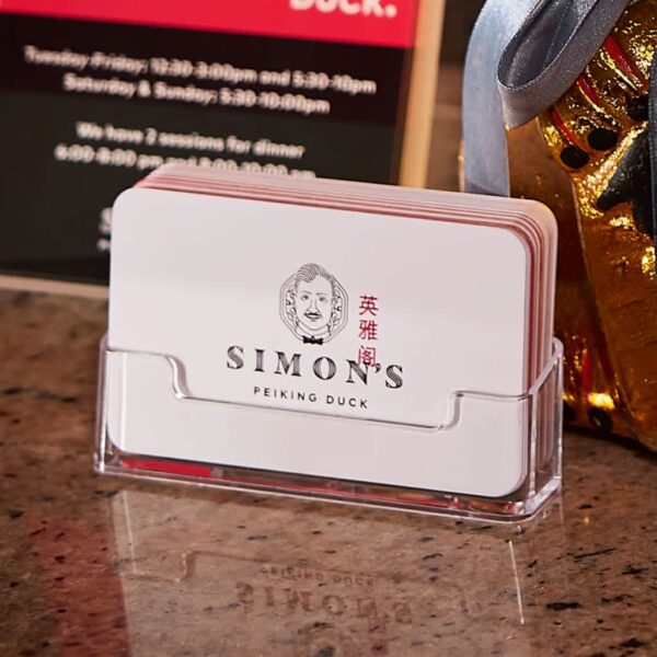 Illustration branding on a restaurant&rsquo;s business cards, branding design examples