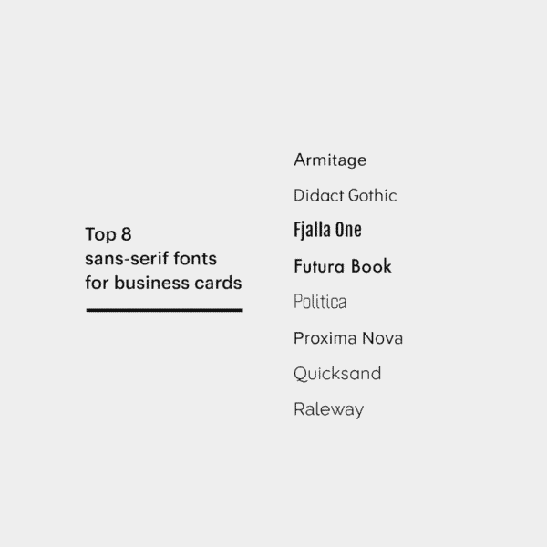 Top 8 sans-serif fonts for business cards