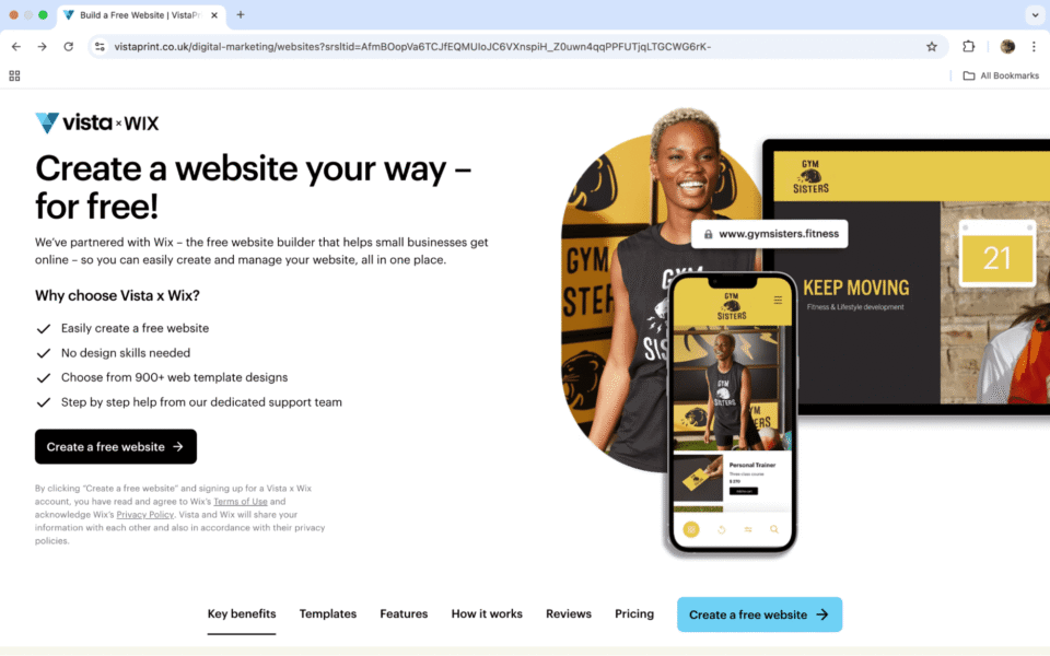 Website design with a clear CTA and aligned text