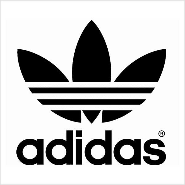 Adidas abstract logomark in black and white