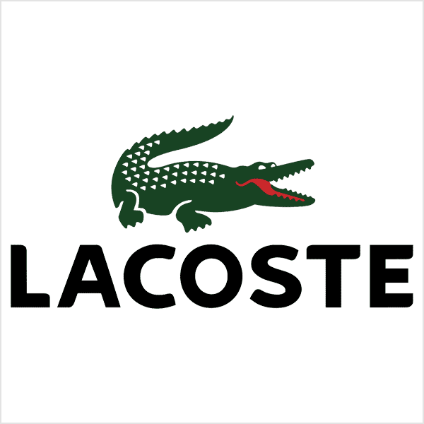 Lacoste logo of crocodile and brand name