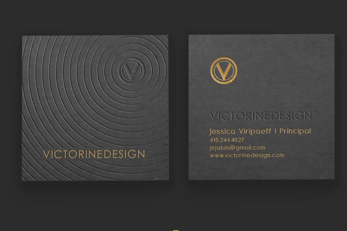 Embossed business card