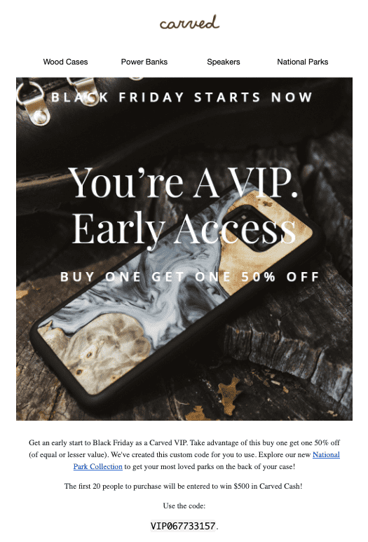 Carved Black Friday campaign