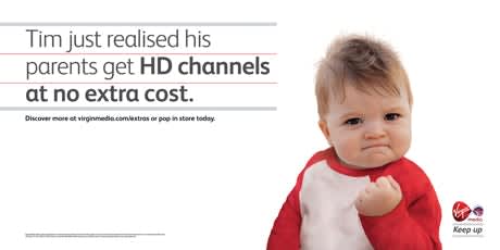 Success Kid in a Virgin Media ad