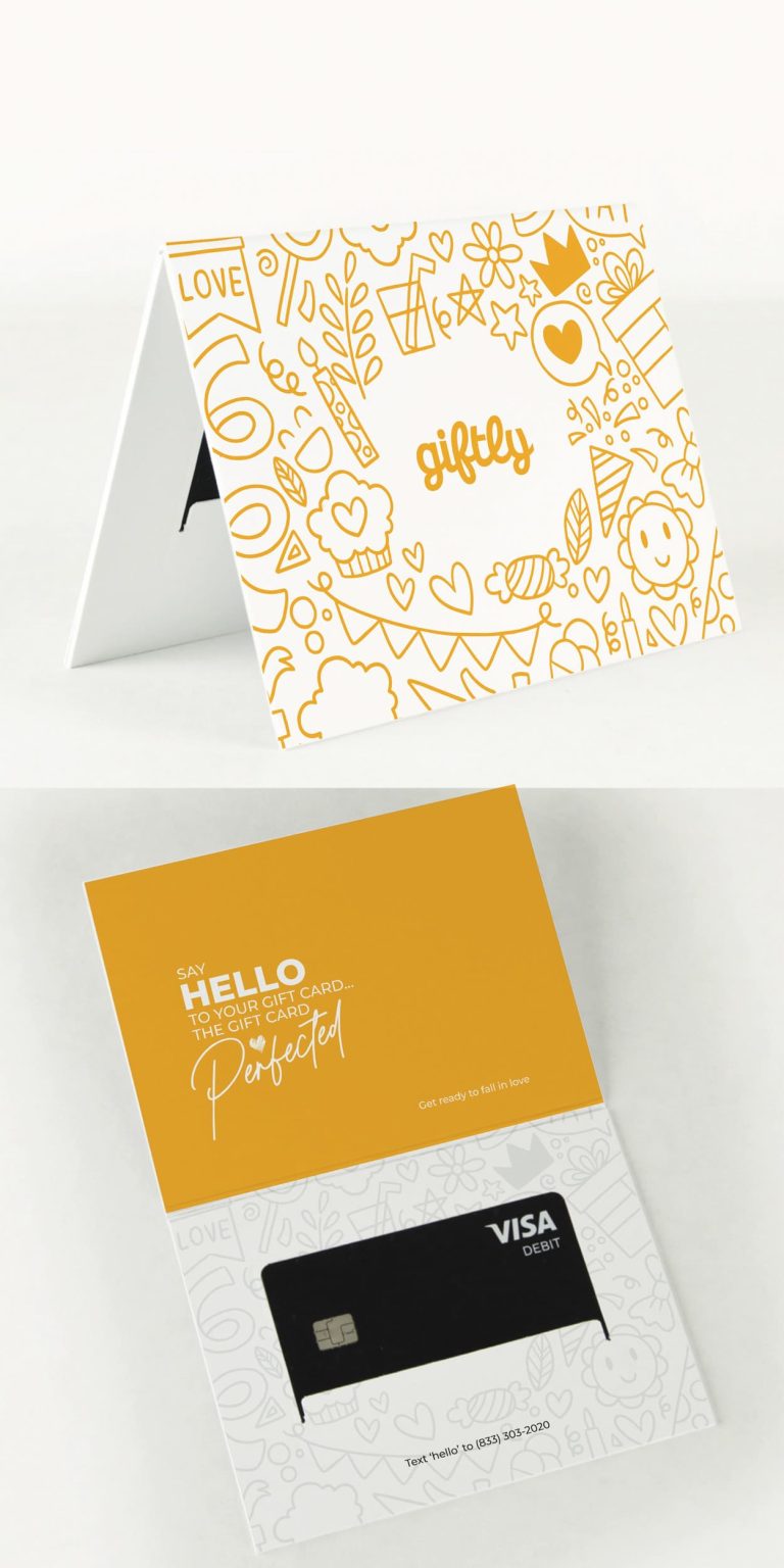 Yellow and white gift card