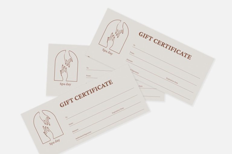 Spa gift certificates