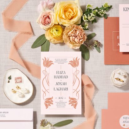 A variety of custom wedding stationery