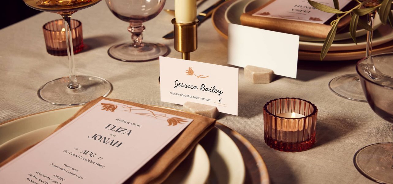 Wedding stationery on the table