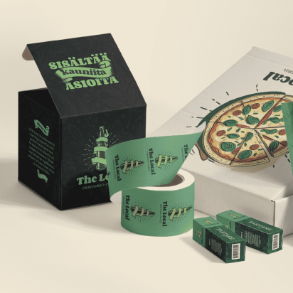 packaging design example in a sage green