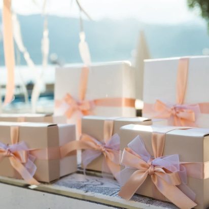 Table of wedding gifts from wedding guest