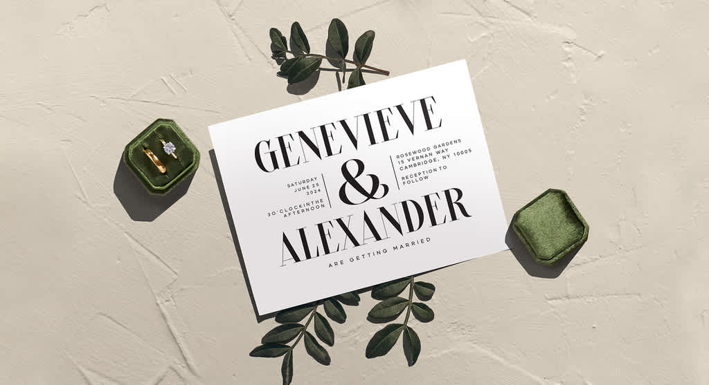 Printed wedding invitation