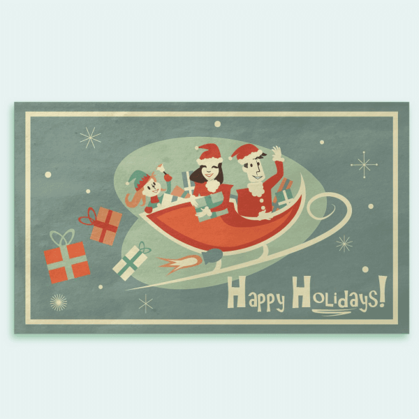 Retro holiday card trend with vintage fonts
