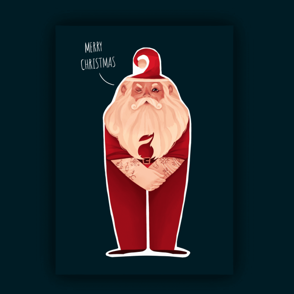 Illustrated Christmas card design
