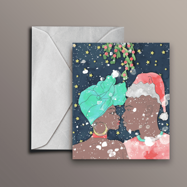 Illustrated printed holiday card
