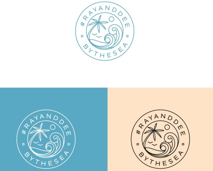 Wedding logo design for a beach wedding